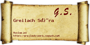 Greilach Sára névjegykártya
